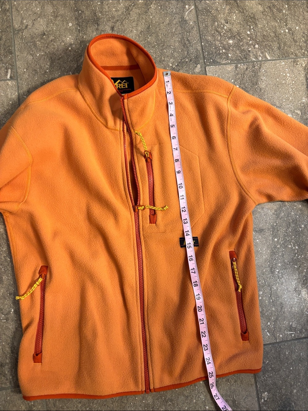 REI Cooperative Polartec Fleece retro full zip, orange, M - Picture 7 of 11